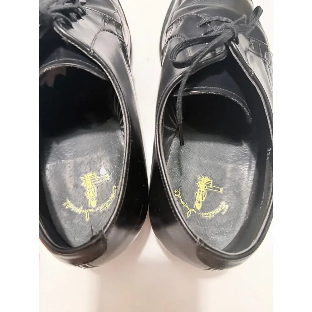 Johnston & Murphy Executive Imperial Black Leather Split Toe Derby Shoes Mens 10